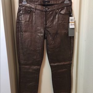 7 For All Mankind Skinny Copper Metallic Size 29